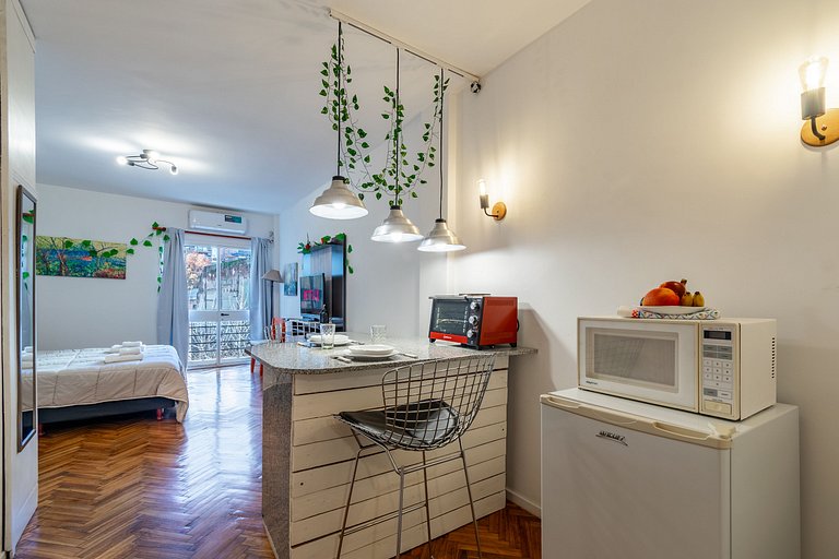 Estudio con dos camas individuales en Recoleta