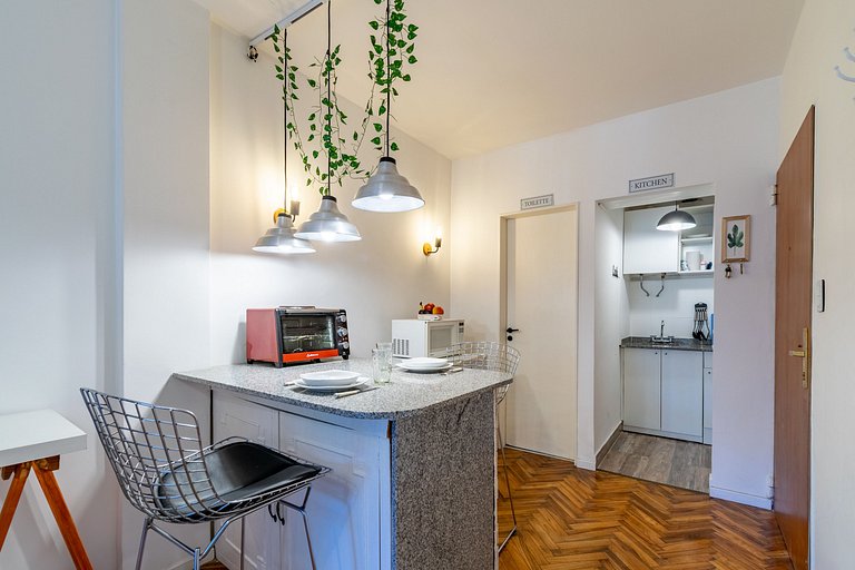 Estudio con dos camas individuales en Recoleta