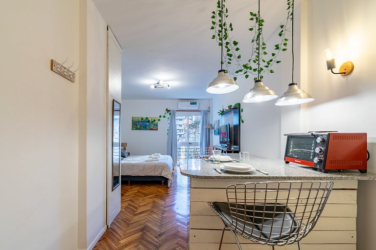 Estudio con dos camas individuales en Recoleta