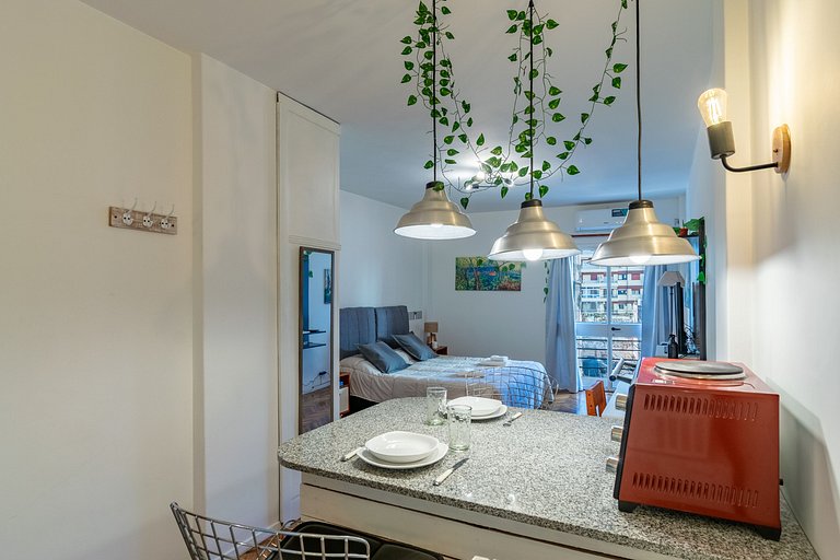 Estudio con dos camas individuales en Recoleta