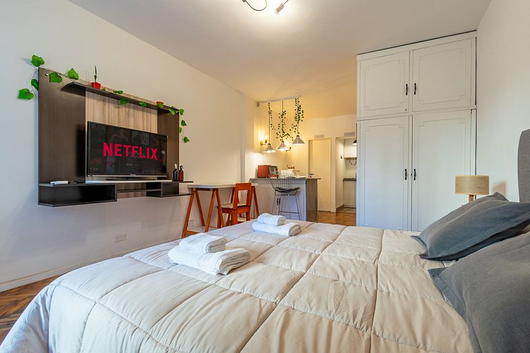 Estudio con dos camas individuales en Recoleta