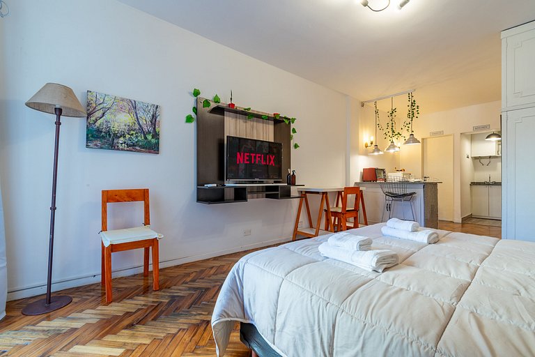 Estudio con dos camas individuales en Recoleta