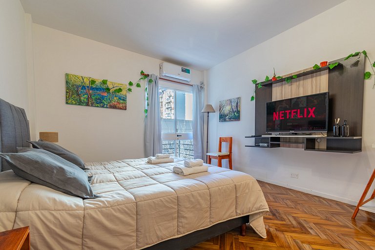 Estudio con dos camas individuales en Recoleta