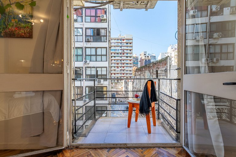 Estudio con dos camas individuales en Recoleta